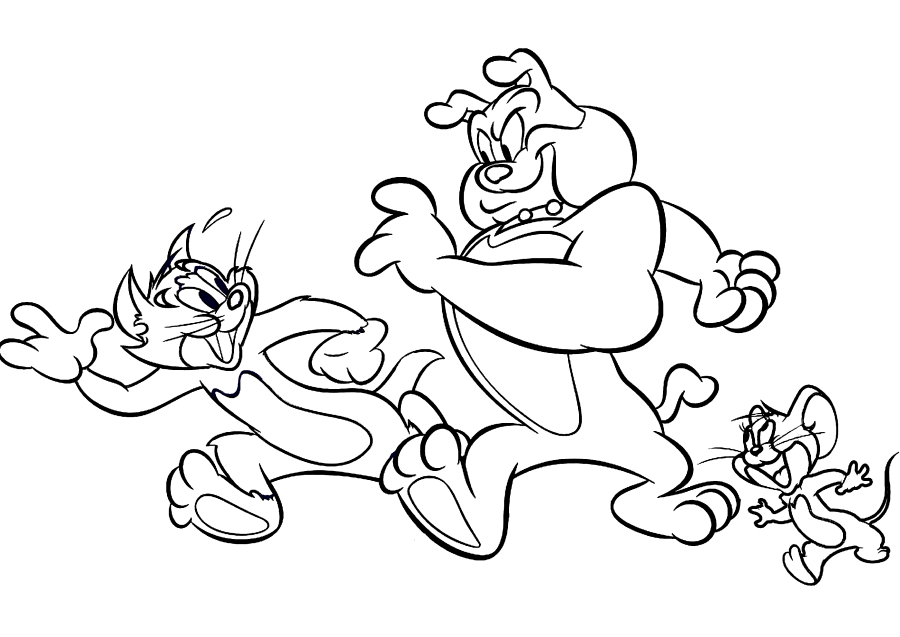 Раскраска из мультфильма Том и Джерри